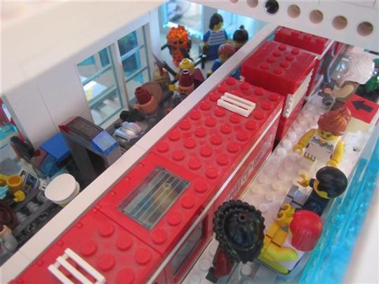 Monorail at security glass corridor